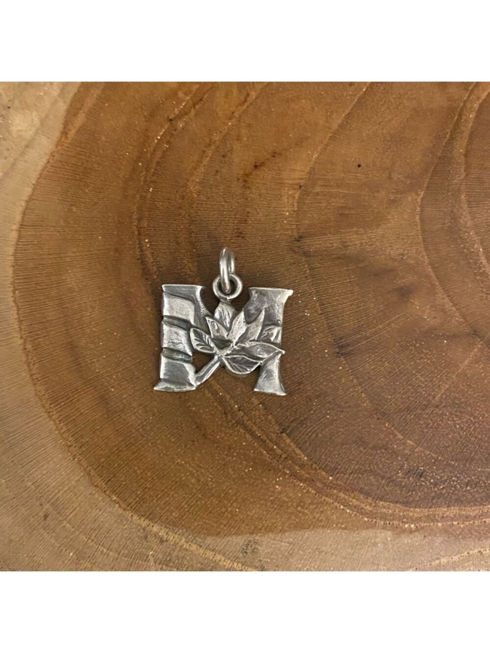 Jeep Collins Letter "M" Initial Charm, Sterling Silver